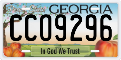 GA license plate CCO9296
