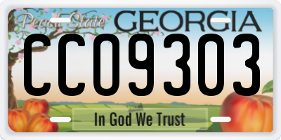 GA license plate CCO9303