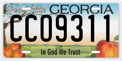 GA license plate CCO9311