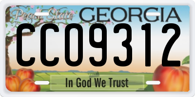 GA license plate CCO9312