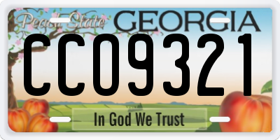 GA license plate CCO9321