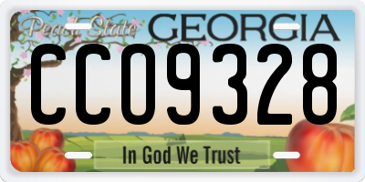 GA license plate CCO9328
