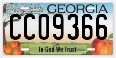 GA license plate CCO9366