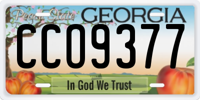 GA license plate CCO9377