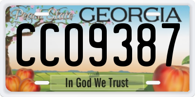 GA license plate CCO9387
