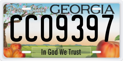 GA license plate CCO9397