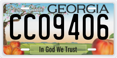 GA license plate CCO9406