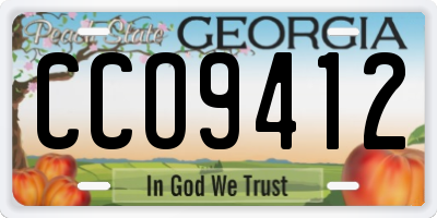 GA license plate CCO9412