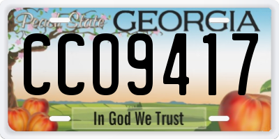 GA license plate CCO9417
