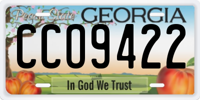 GA license plate CCO9422