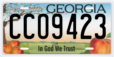 GA license plate CCO9423