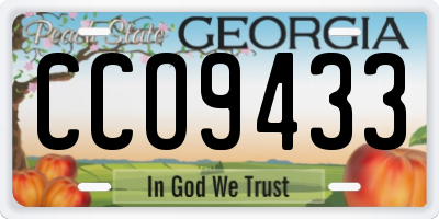 GA license plate CCO9433
