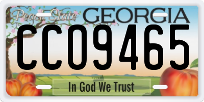 GA license plate CCO9465