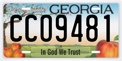 GA license plate CCO9481