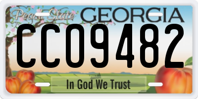 GA license plate CCO9482