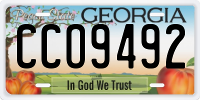 GA license plate CCO9492
