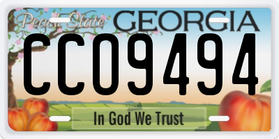 GA license plate CCO9494
