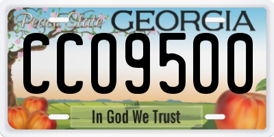 GA license plate CCO9500