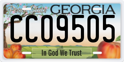 GA license plate CCO9505