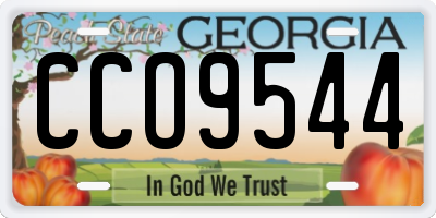 GA license plate CCO9544