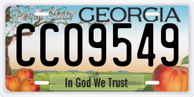 GA license plate CCO9549