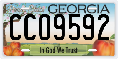 GA license plate CCO9592