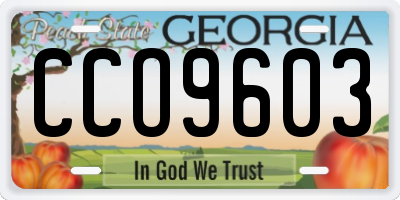 GA license plate CCO9603