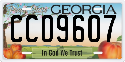 GA license plate CCO9607