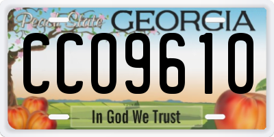 GA license plate CCO9610