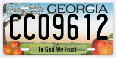 GA license plate CCO9612
