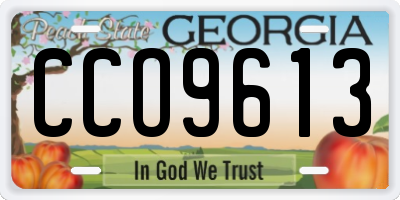 GA license plate CCO9613
