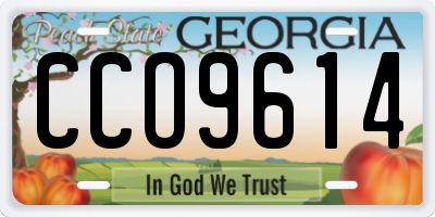 GA license plate CCO9614
