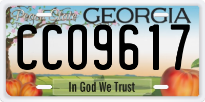 GA license plate CCO9617