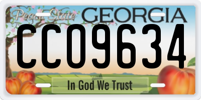 GA license plate CCO9634