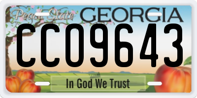 GA license plate CCO9643