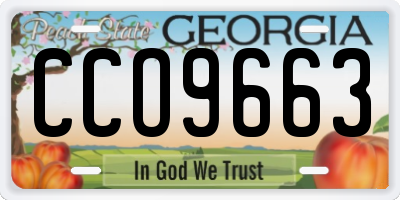 GA license plate CCO9663