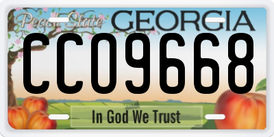 GA license plate CCO9668