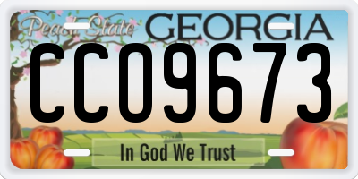 GA license plate CCO9673