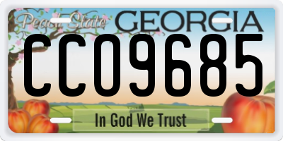 GA license plate CCO9685