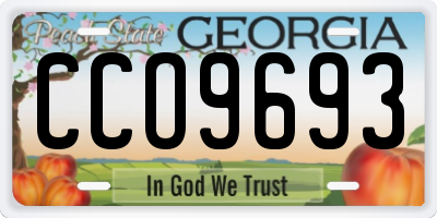 GA license plate CCO9693