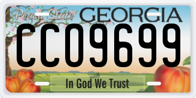 GA license plate CCO9699