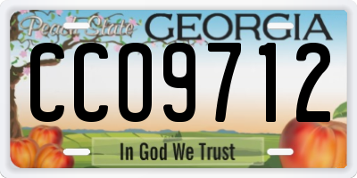 GA license plate CCO9712