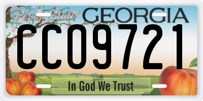 GA license plate CCO9721