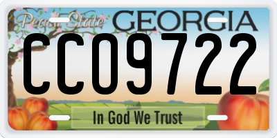 GA license plate CCO9722