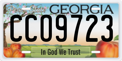 GA license plate CCO9723