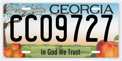 GA license plate CCO9727