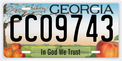 GA license plate CCO9743