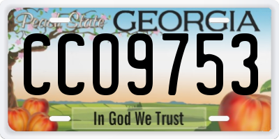GA license plate CCO9753