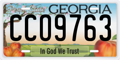 GA license plate CCO9763