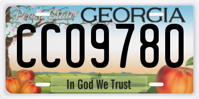 GA license plate CCO9780